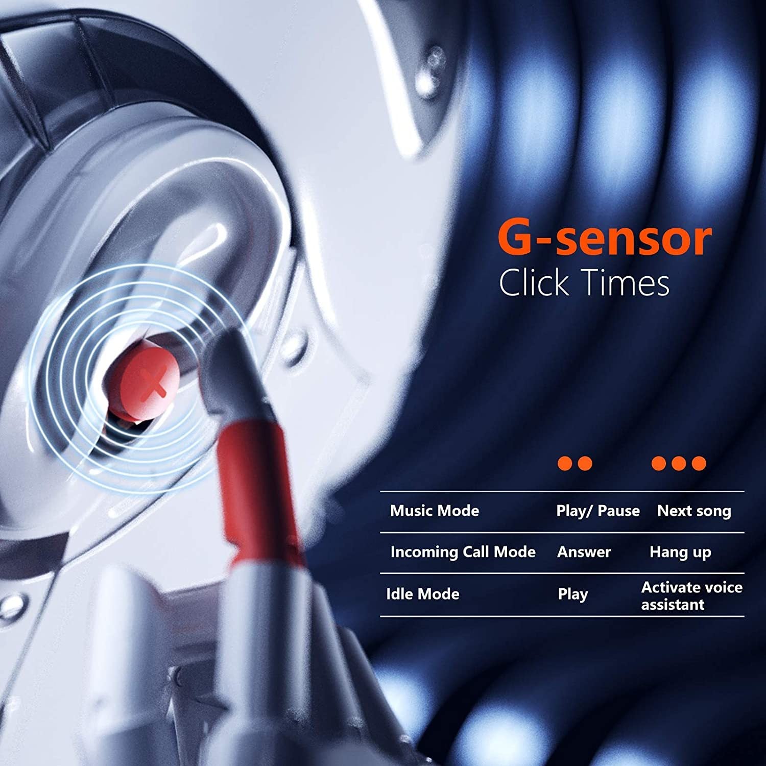 Écouteurs sans fil Bluetooth antibruit, étanches, avec boucle en étoile