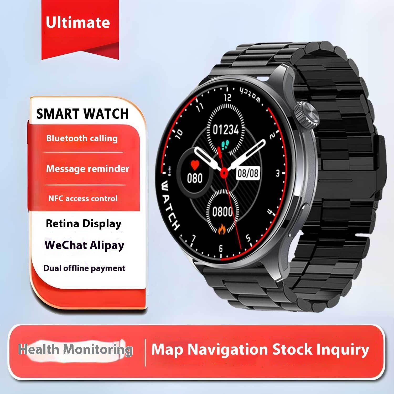 Allround Smartwatch – Für Alltag, Freizeit & Sport – Wasserdicht & robust