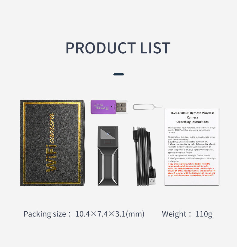 Drahtlose 1080P Überwachungskamera – Kompakt, Leicht & App-gesteuert