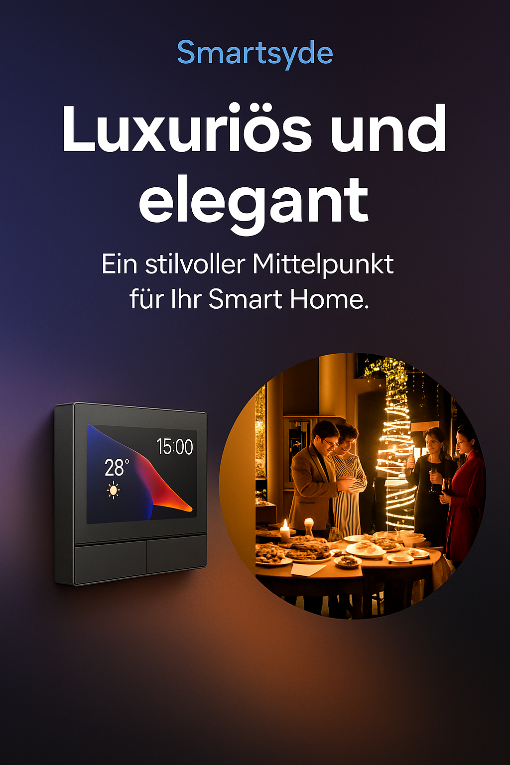 Intelligenter Wandschalter mit Temperaturkontrolle, Szenensteuerung & HMI-Display Smart Home
