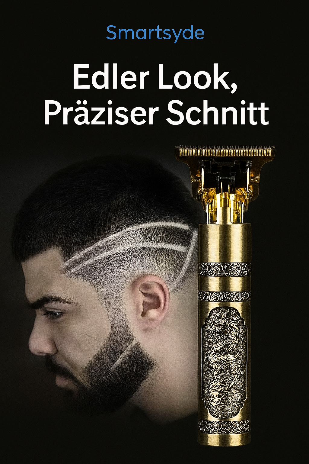 Profi-Haarschneider – Vintage Design, Edelstahlgehäuse, Leiser Brushless Motor