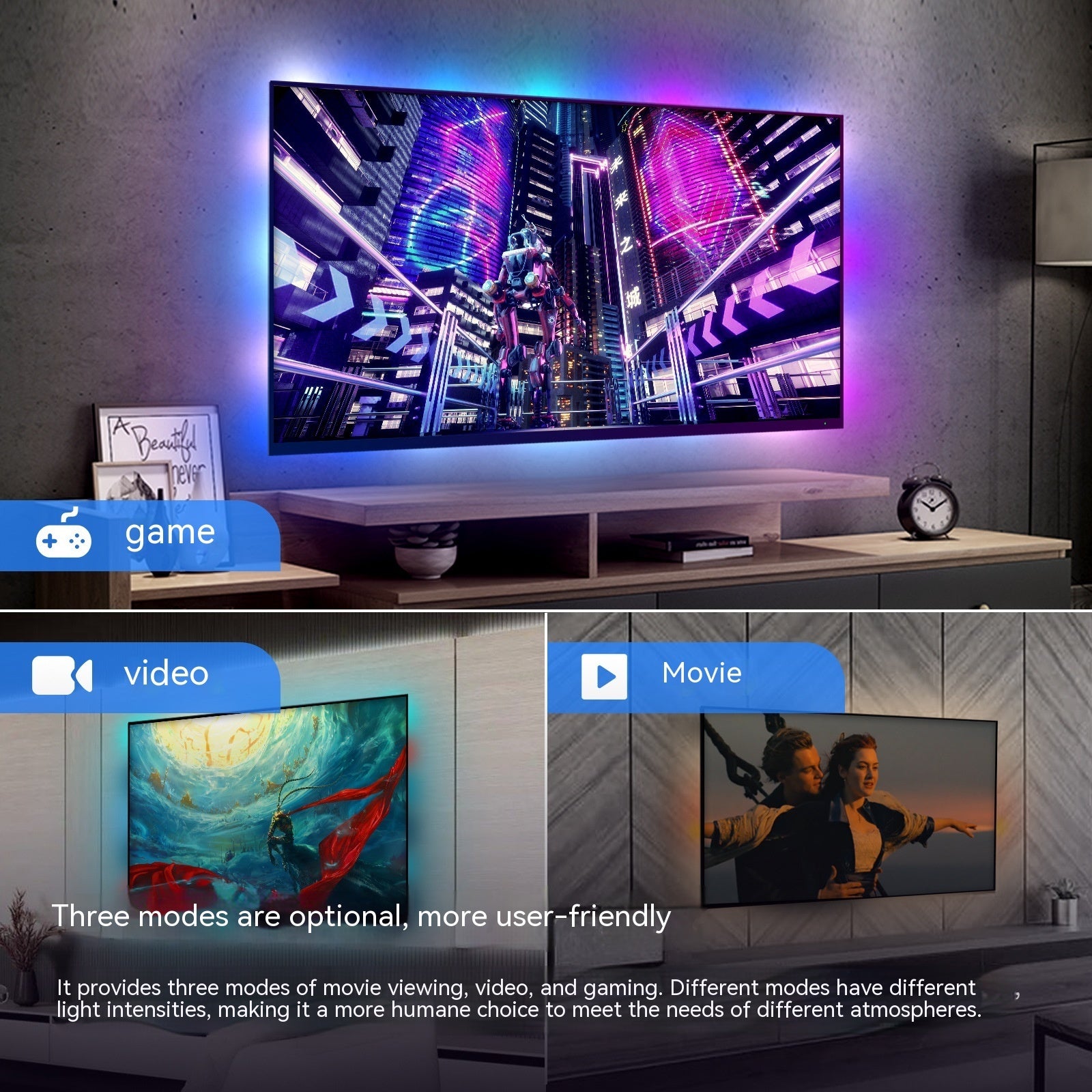 LED Light Strip – Smarte RGB Hintergrundbeleuchtung für TV, Gaming & Wohnzimmer (3,4m/3,8m/4,2m)